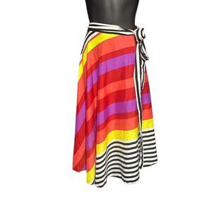 Nice Anthropologie Ranna Gill Multicolor Striped Midi Skirt size small Good cond